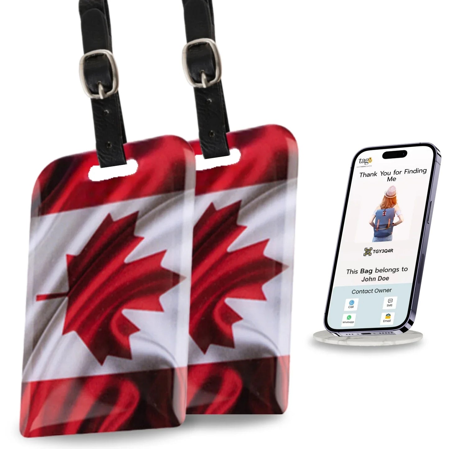 Smart Bag Security Tag - Canada Flag [Pack 2]