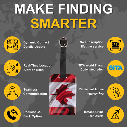 Smart Bag Security Tag - Canada Flag [Pack 2]