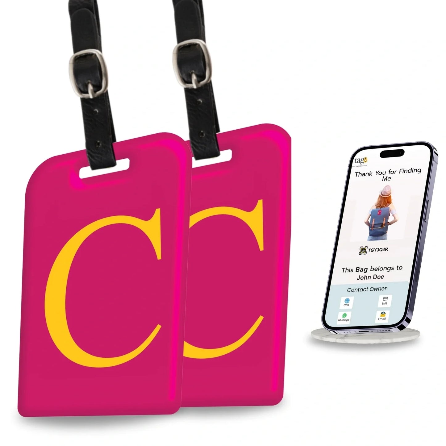 Initials Bag tag C [pack 2]