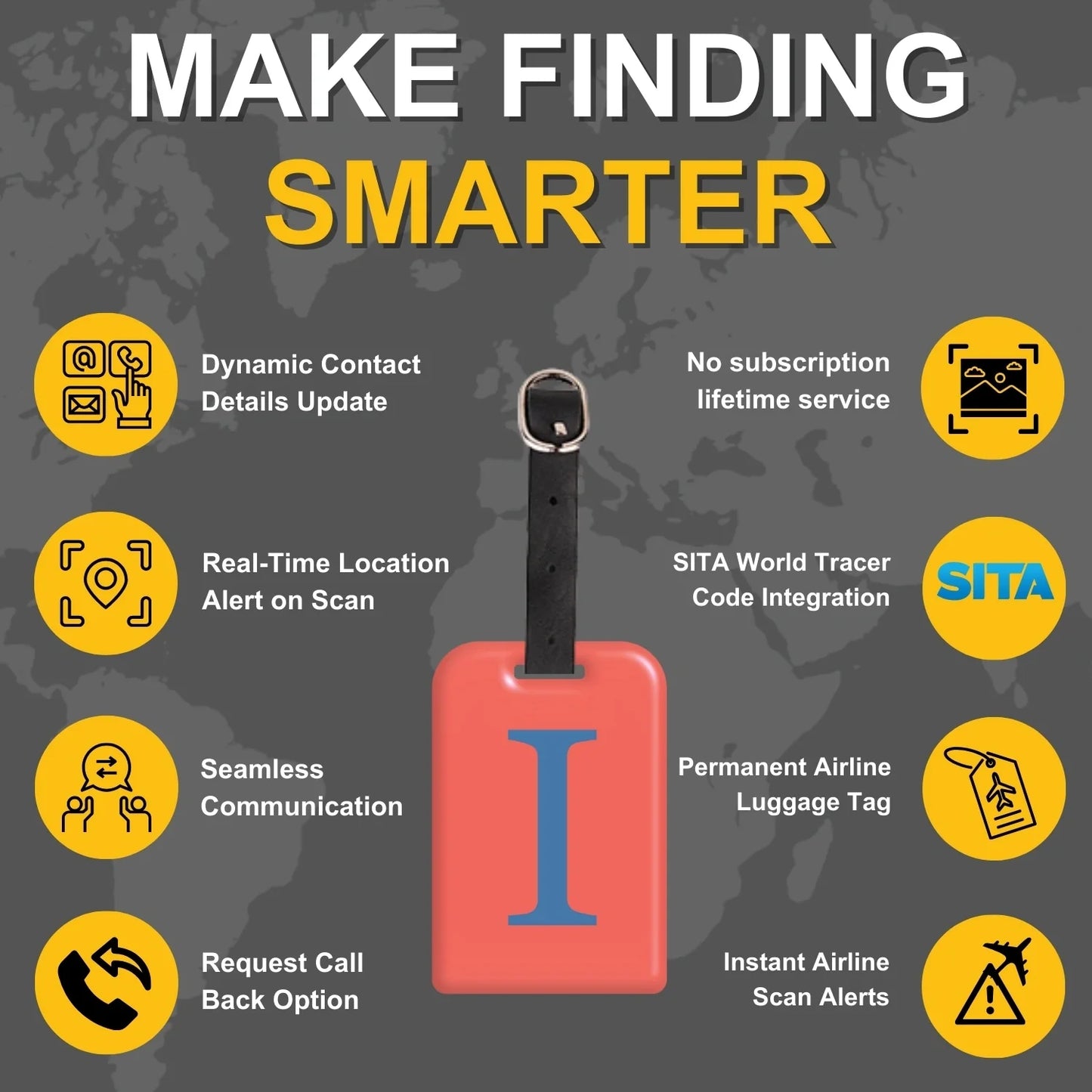 Initials Bag tag I  [pack 2]