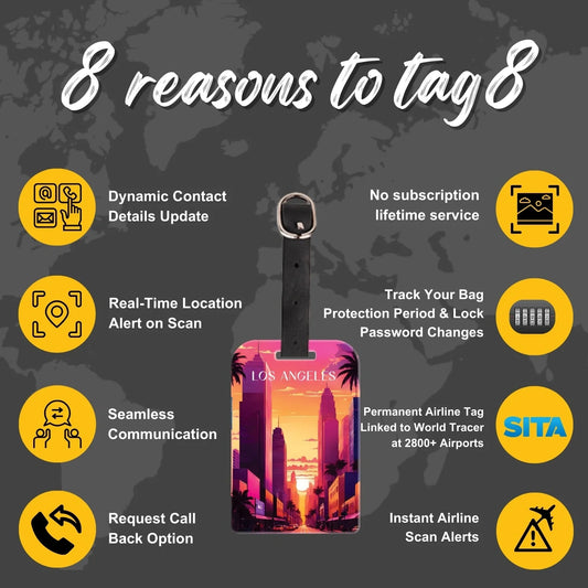 Smart Bag Security Tag - Los Angeles [Pack 2]