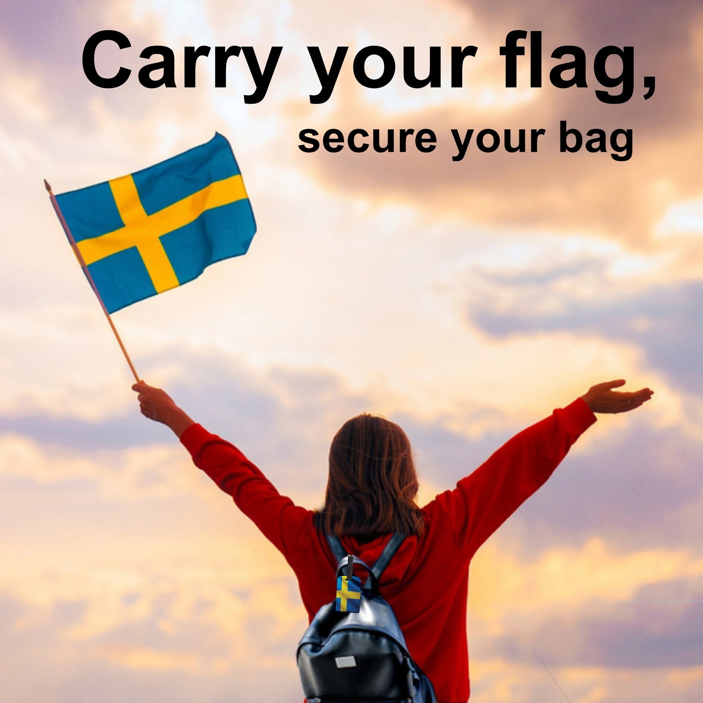 Smart Bag Security Tag - Sweden Flag [Pack 2]
