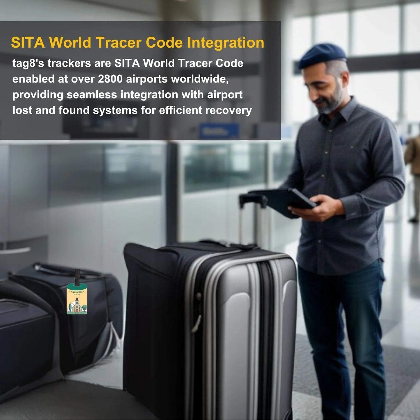 Smart Bag Security Tag - ST. Augustine FL [Pack 2]