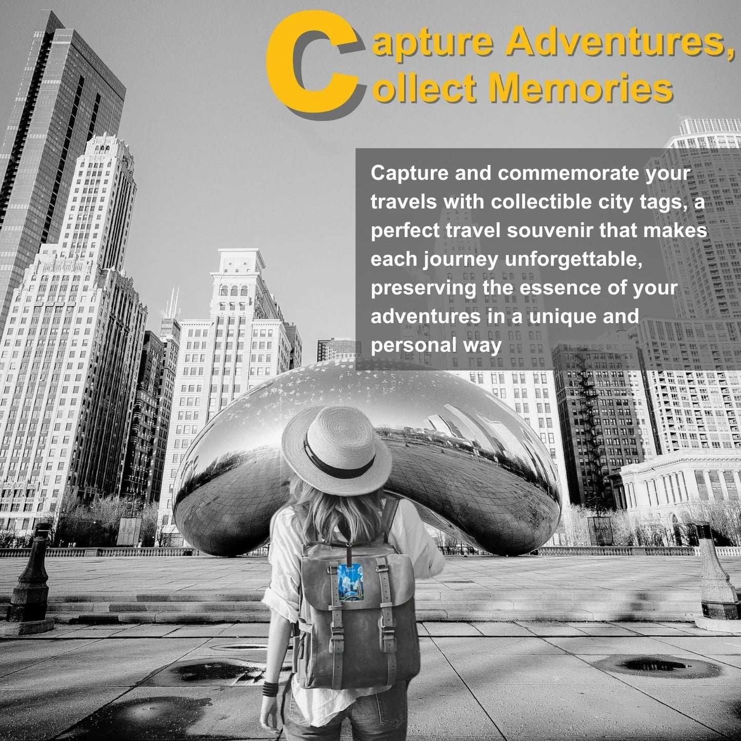 Smart Bag Security Tag - Chicago [Pack 2]